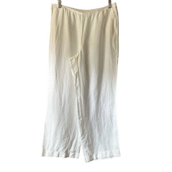 J. Jill Love Linen Women's Elastic Waist Wide-Leg Linen Palazzo Pants White MP - Picture 1 of 10